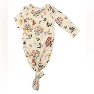 Angel dear Cream Garden Floral knotted Gown - Newborn - Angel Dear 0-3M